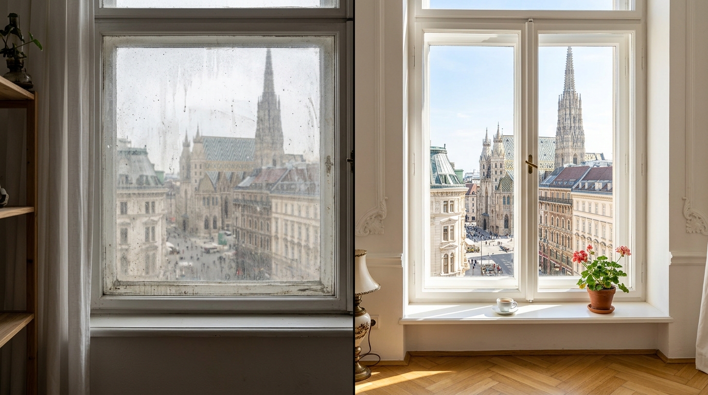 Fenster streifenfrei putzen Wien Meistertipps